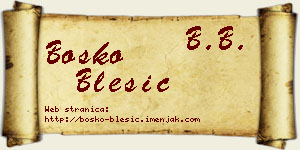 Boško Blesić vizit kartica